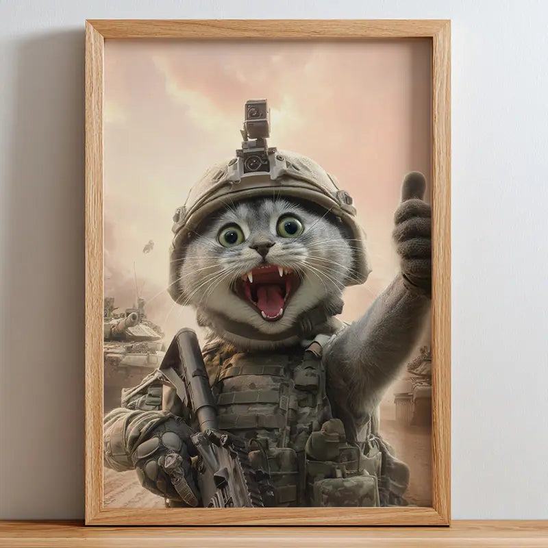 Furry Soldier - Pet Lenticular Portrait