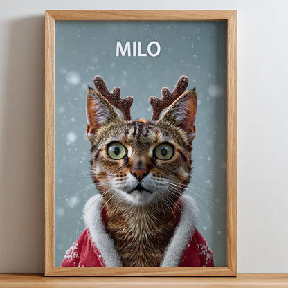 Reindeer Christmas- Pet Lenticular Portrait