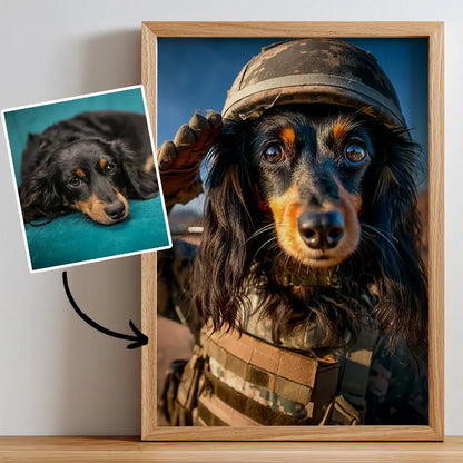 Furry Soldier - Pet Lenticular Portrait
