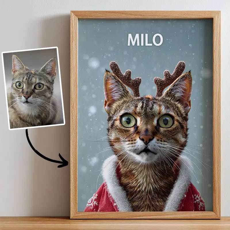 Reindeer Christmas- Pet Lenticular Portrait