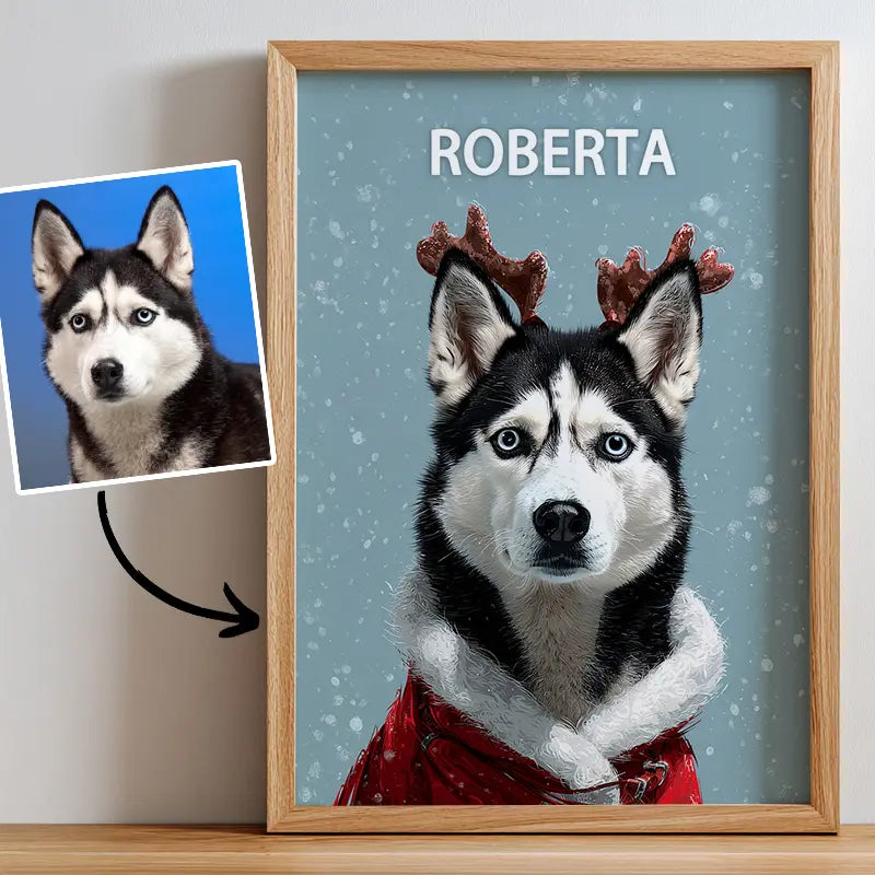 Reindeer Christmas- Pet Lenticular Portrait