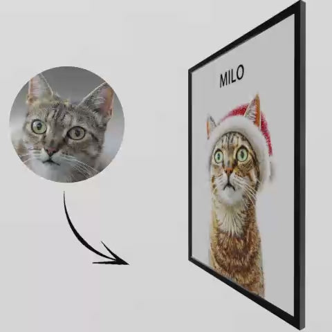 Load video: Reindeer Christmas- Pet Lenticular Portrait