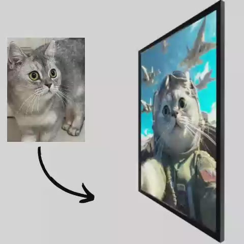 Load video: Furry Soldier - Pet Lenticular Portrait