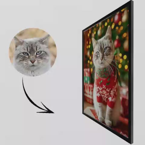 Load video: Christmas Gift- Pet Lenticular Portrait