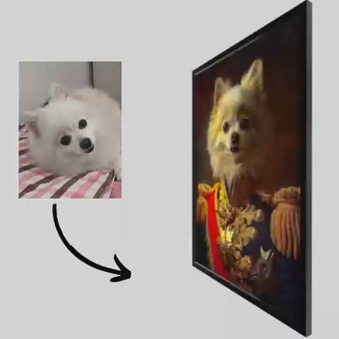 Load video: Royal General - Pet Lenticular Portrait
