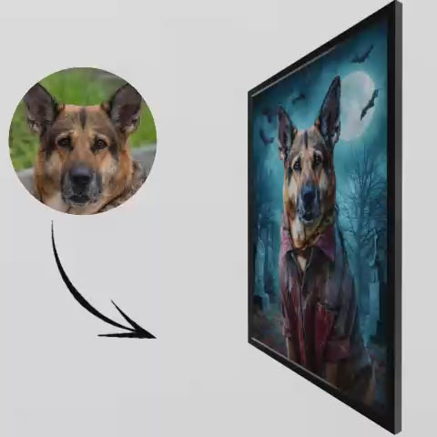 Load video: Spooky Halloween- Pet Lenticular Portrait