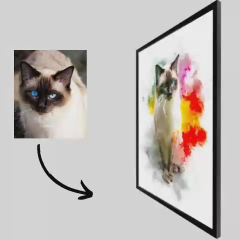 Ladda video: Watercolor Art - Pet Lenticular Portrait